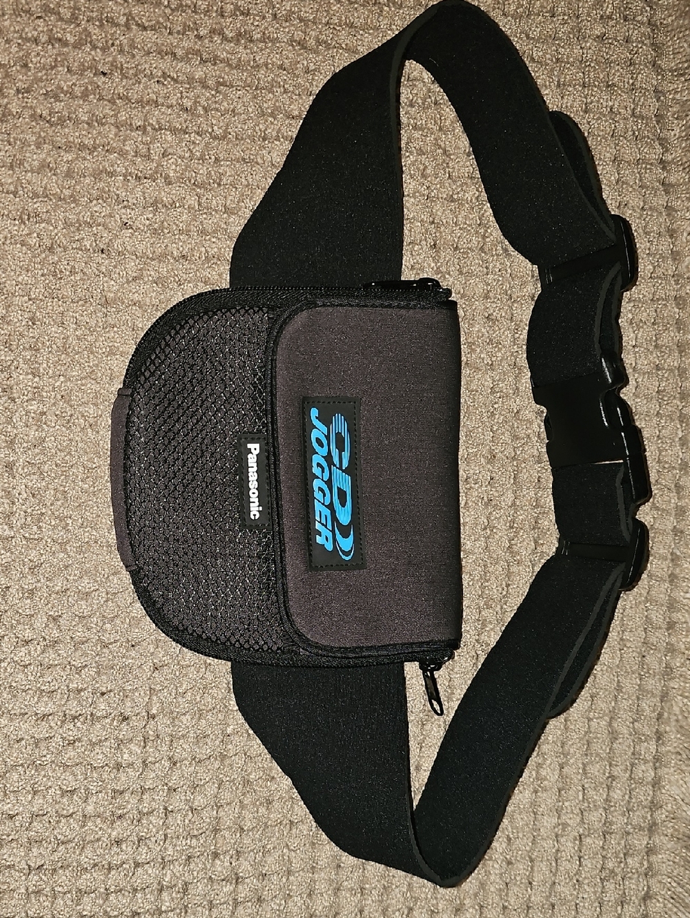 80s NEW Panasonic Black Waist Pouch with Blue SDJ Jogger Logo